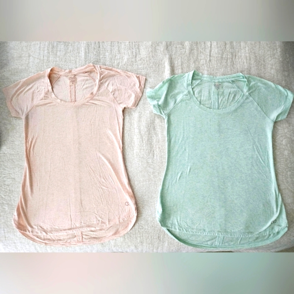 Calia Light Pink and Mint Green T-Shirts (Size Small)